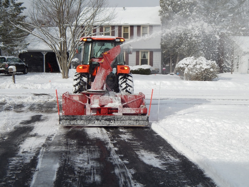 Snow blower in action